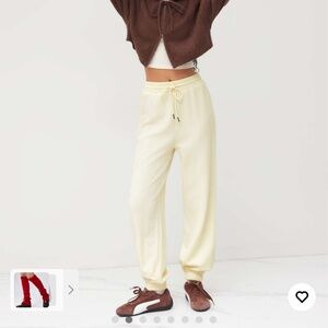 NWT Cider SOLID ELASTIC WAIST JOGGERS Beige M